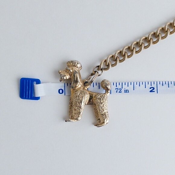 Rare Vintage Napier Dog Pendant Charm Bracelet Curb Link Chain Gold Tone - Picture 13 of 13